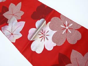 リサイクル　じゅらく製　桜・紅葉模様織り出し名古屋帯